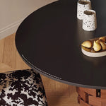 Load image into Gallery viewer, Round Dining Table Solid Wood Base and Slate Top Elegant Dining Room Furniture
