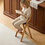 Load image into Gallery viewer, Modern Minimalist Counter Stool Solid Wood Bar Chair with Upholstered Seat 1 Piece
