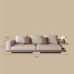 Load image into Gallery viewer, Modern Low-Profile Leather Sofa with Integrated Side Shelf
