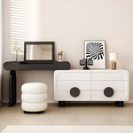 Load image into Gallery viewer, Modern Makeup Vanity Table Set with Mirror Stool &amp; Storage Cabinet
