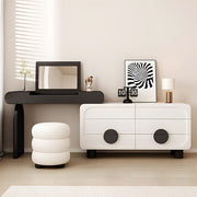 Modern Makeup Vanity Table Set with Mirror Stool & Storage Cabinet