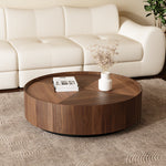 Load image into Gallery viewer, 35.1″ Round Wooden Coffee Table Modern Minimalist Design Large Storage Space
