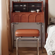 Brown Makeup Vanity Table Set with LED Mirror & Stool