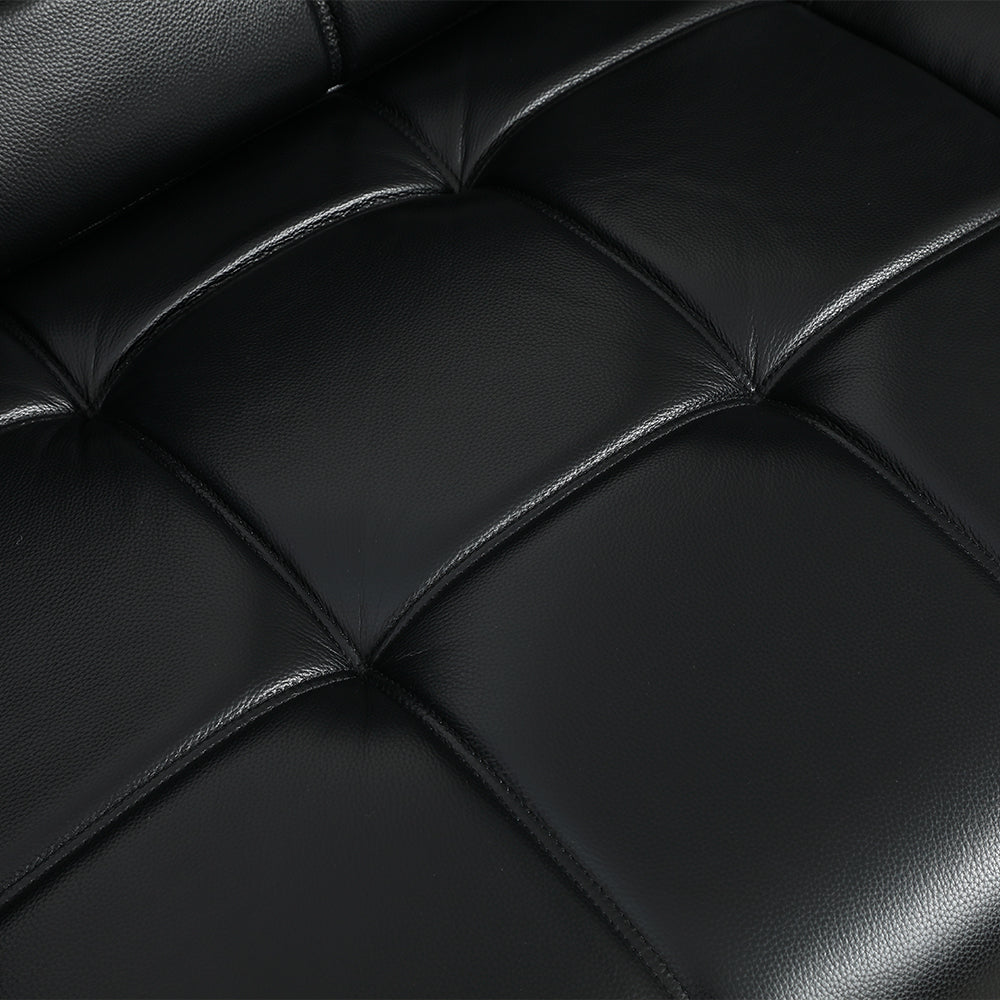 Luxury Sofa Black Genuine Leather Electric Power Recliner with Smart Voice Control for Ultimate Comfort