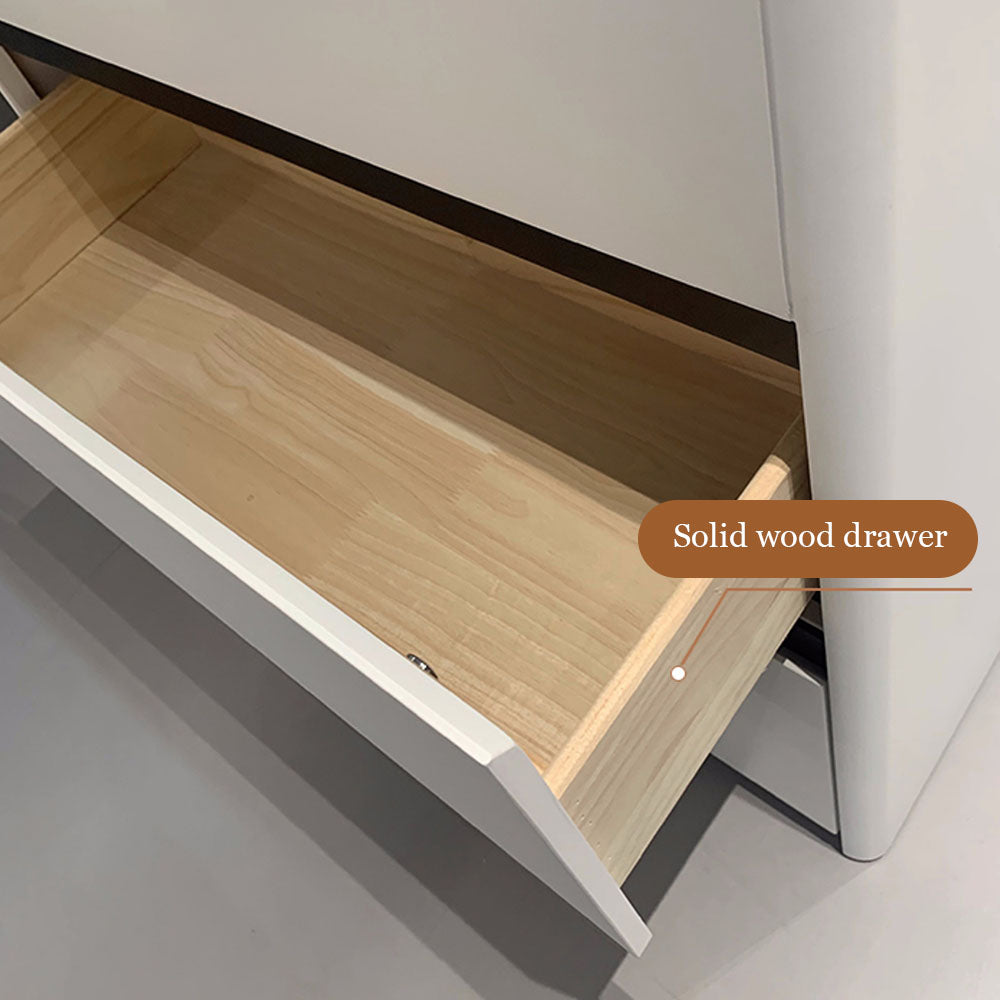 Black & White Extendable Kitchen Island with Storage and Built-In Power Outlets