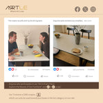 Load image into Gallery viewer, Rectangular Dining Table Solid Wood Legs Walnut Veneer Sintered Stone Top Modern Design
