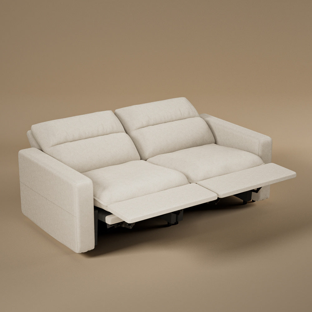 80.34''Power Recliner Sofa with USB Ports, Adjustable Backrest & Footrest, High-Density Cushions, Modern Minimalist Living Room Sofa