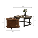 Load image into Gallery viewer, 33.1" Nesting Coffee Table Set with Lift Top Water Ripple Glass Walnut Vintage Style
