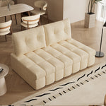 Load image into Gallery viewer, 65.5" Convertible Beige Sofa Bed with Adjustable Back Cushions
