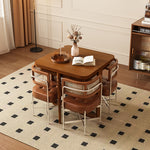 Load image into Gallery viewer, 31.5″–63″ Extendable Dining Table Built-in Storage Rounded Tall Legs
