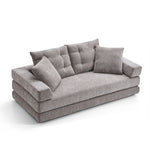 Load image into Gallery viewer, 70&#39;&#39;-78&#39;&#39;Convertible Sofa Bed Tufted Cushion Armrest Foldable Design in Grey Fabric Upholstery
