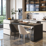 Load image into Gallery viewer, Black &amp; White Extendable Kitchen Island with Storage and Built-In Power Outlets
