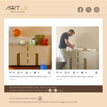 Load image into Gallery viewer, Sideboard Cabinet Modern Minimalist Ribbed Drawers Golden Base Marble Top Storage Unit

