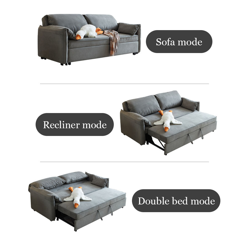 Illustration of the sleeper sofa pull-out conversion for extra sleeping space