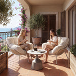 Load image into Gallery viewer, Outdoor Papasan Lounge Chair with Plush Cushion and Rope Weave Frame
