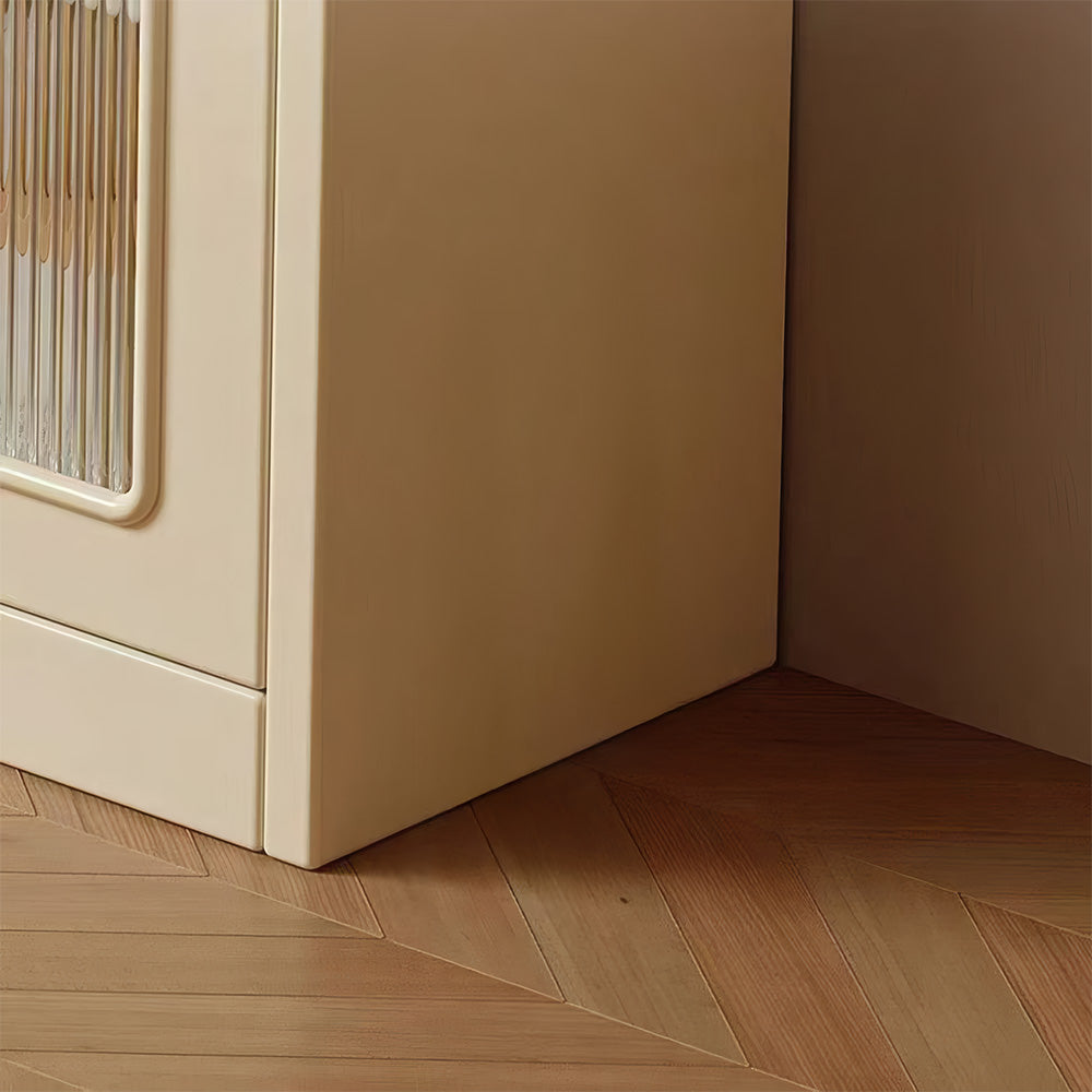 Modern Cream Vanity Desk with Storage Drawers