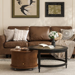 Load image into Gallery viewer, 33.1&quot; Nesting Coffee Table Set with Lift Top Water Ripple Glass Walnut Vintage Style
