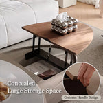 Load image into Gallery viewer, 46.8'' Modern Lift-Top Coffee Table with Sintered Stone Top &amp; Wood Base Sculptural Curved Design with Hidden Storage
