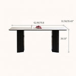 Load image into Gallery viewer, Modern Rectangular Dining Table with White Sintered Stone Top
