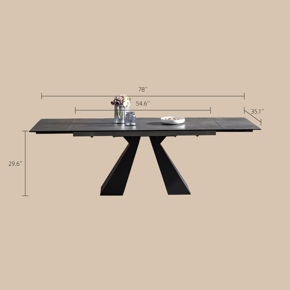 54.6"- 78" Modern Folding Dining Table Versatile and Stylish in Dark Gray