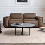 Load image into Gallery viewer, Modern Leather Sofa Boxy Low-Profile Design with Wide Arms
