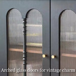 Load image into Gallery viewer, 62.9&#39;&#39; Sideboard Buffet Cabinet Retro Modern Design Textured Glass Doors Ample Storage Space
