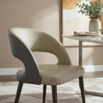 Load image into Gallery viewer, Matte Black Carbon Steel Leg Two Tone Faux Leather Dining Side Chair 1 Piece
