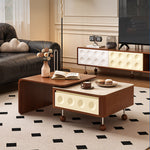 Load image into Gallery viewer, Modern Extendable Coffee Table with Sliding Top Walnut Wood Finish
