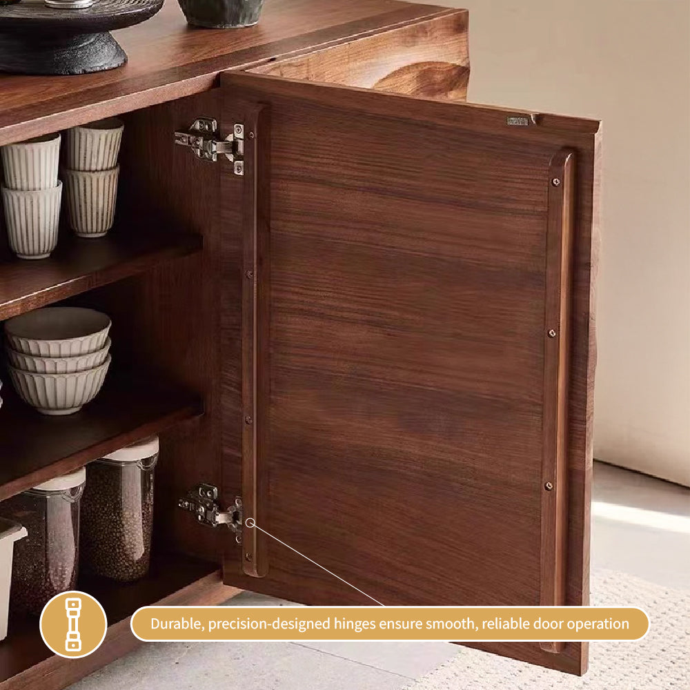 Modern Sideboard Solid Wood 3-Door Cabinet Adjustable Shelves