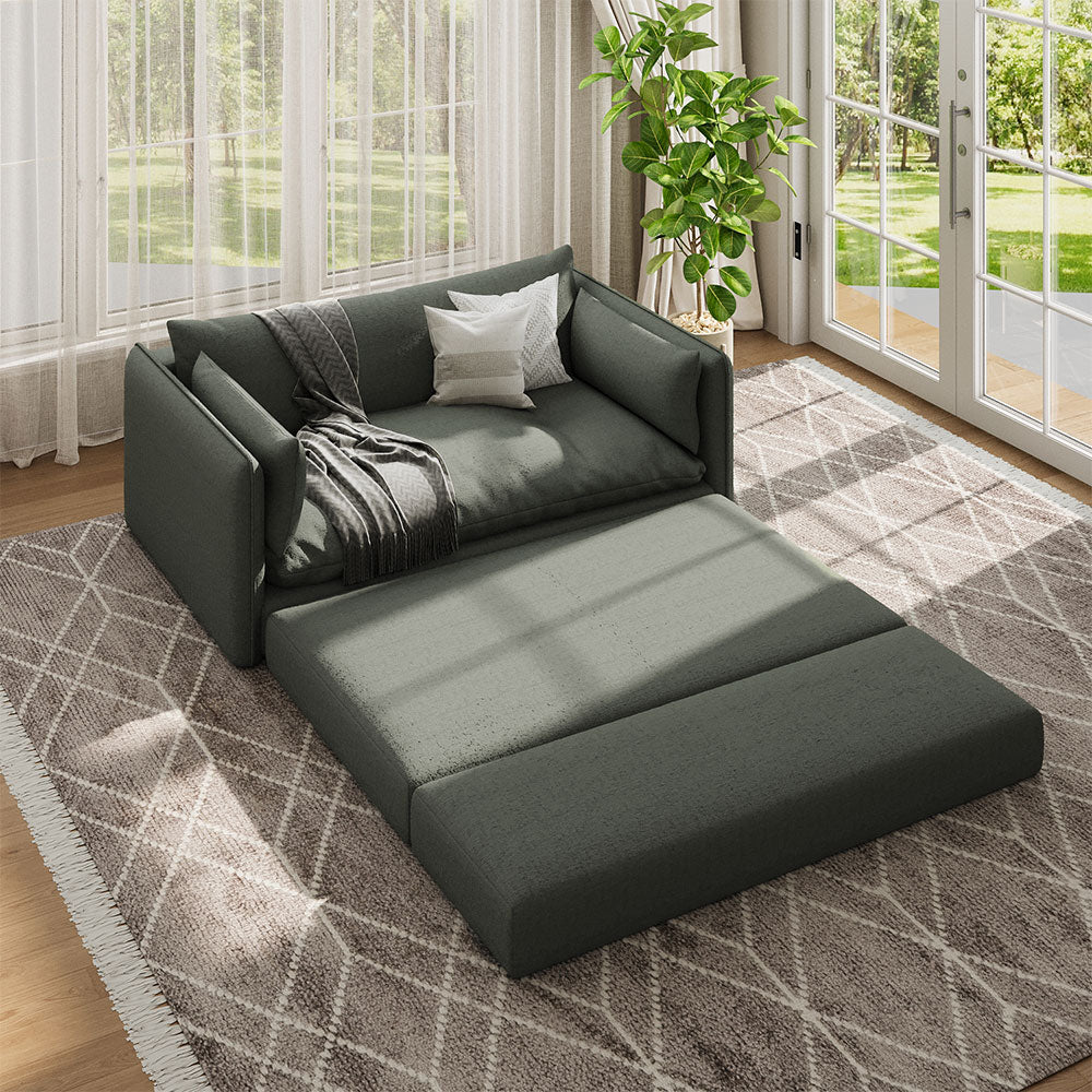 66'' Convertible Folding Sofa Chair One-Click Bed Soft Sponge Padding Modern Minimalist Style