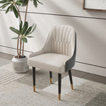 Load image into Gallery viewer, 2PCS Dining Chair Modern PU Leather Upholstery Ergonomic Backrest with Gold-Tipped Legs
