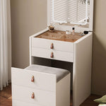 Load image into Gallery viewer, Functional Makeup Vanity Built-in Mirror Organized Storage Drawers Rolling Stool

