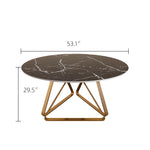 Load image into Gallery viewer, Round Marble Dining Table Modern Gold Metal Base with Lazy Susan
