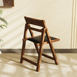 Load image into Gallery viewer, 4PCS Folding Chair Solid Wood with Black Leather Seat Space-Saving Durable Elegant Design
