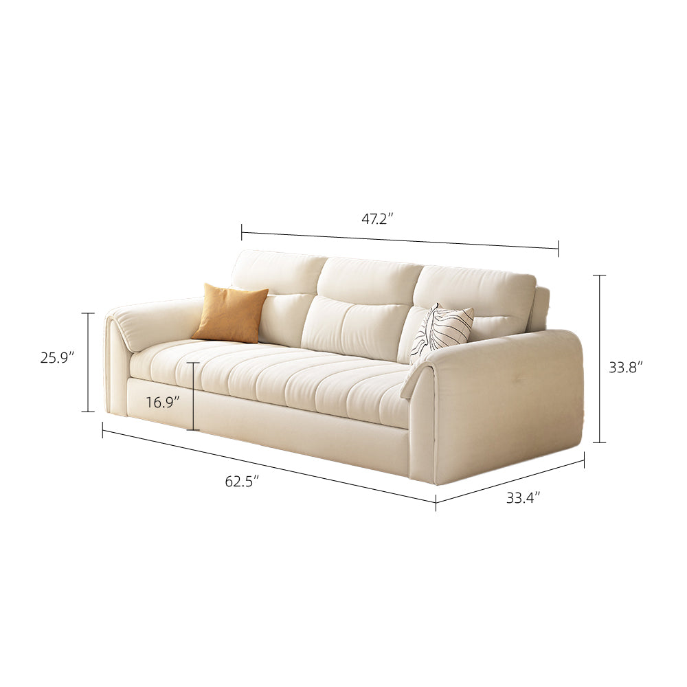 Convertible Sofa Bed Storage Drawer Soft Velvet Upholstery Solid Wood Frame