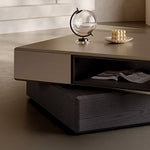 Load image into Gallery viewer, 31.2&#39;&#39; Modern Square Coffee Table Rotatable Double Layer Design with Storage Drawer and Display Space
