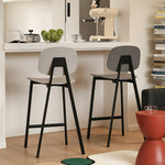 Load image into Gallery viewer, Modern Minimalist Bar Stool Black Metal Counter Chair with White Curved Backrest 1 Piece
