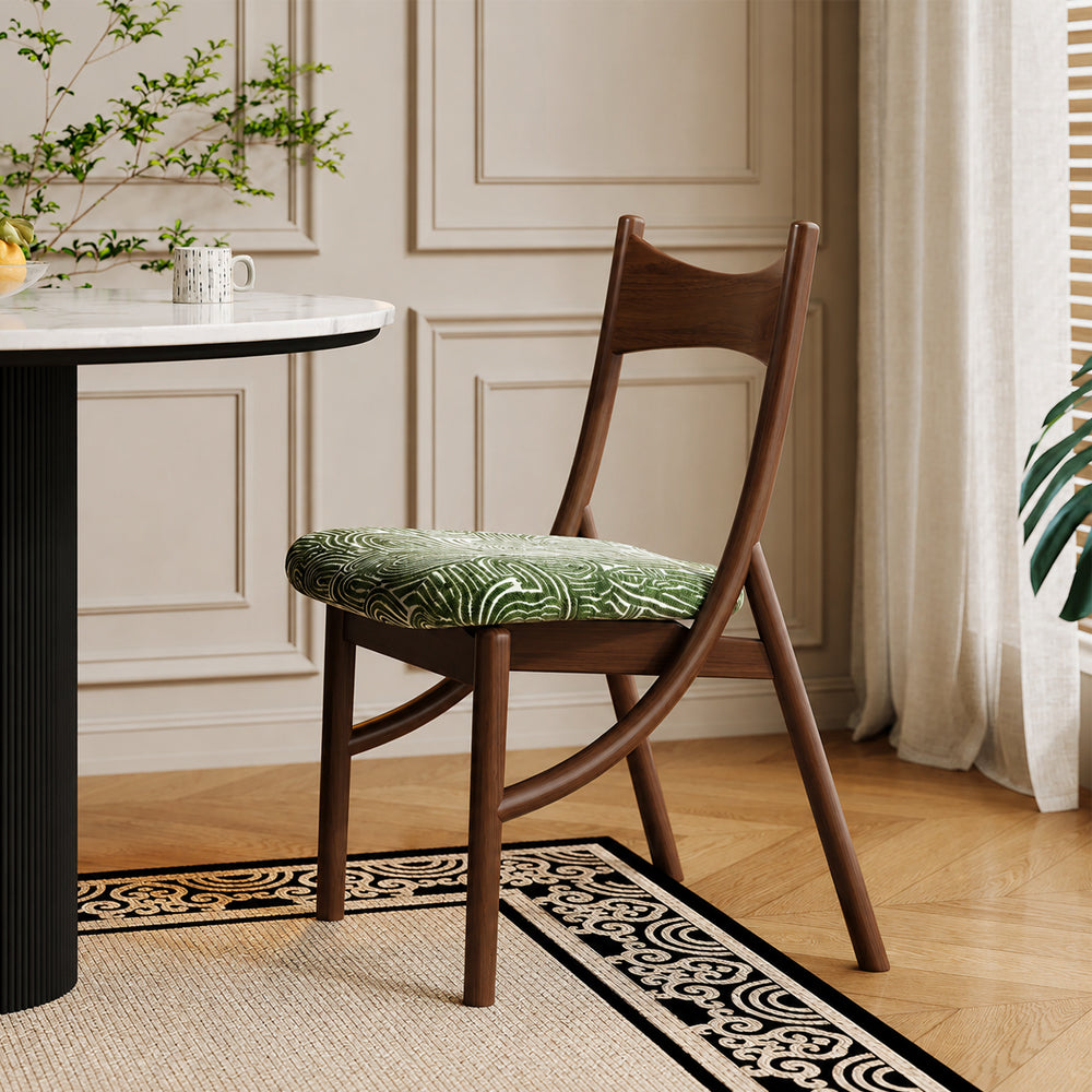 Artistic Curved Leg Solid Hardwood Dining Chair 1 Piece