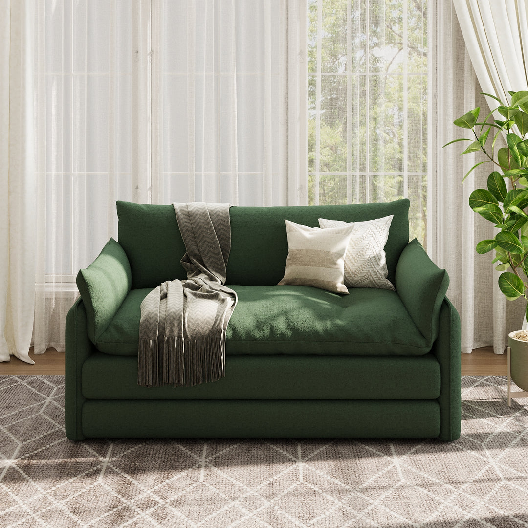66'' Convertible Folding Sofa Chair One-Click Bed Soft Sponge Padding Modern Minimalist Style