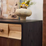 Load image into Gallery viewer, Modern Wooden Sideboard Unique Geometric Design Natural Wood Drawers Stylish Storage Cabinet
