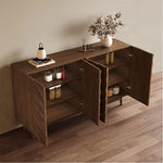 Load image into Gallery viewer, Modern Wooden Sideboard with Sculpted Wave Front Contemporary Storage Cabinet
