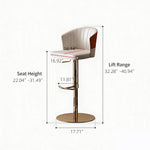 Load image into Gallery viewer, Modern Adjustable Swivel Bar Stool Cream Faux Leather Upholstered Counter Chair Stainless Steel Base 1 Piece
