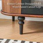 Load image into Gallery viewer, 62.9&#39;&#39; Sideboard Buffet Cabinet Retro Modern Design Textured Glass Doors Ample Storage Space
