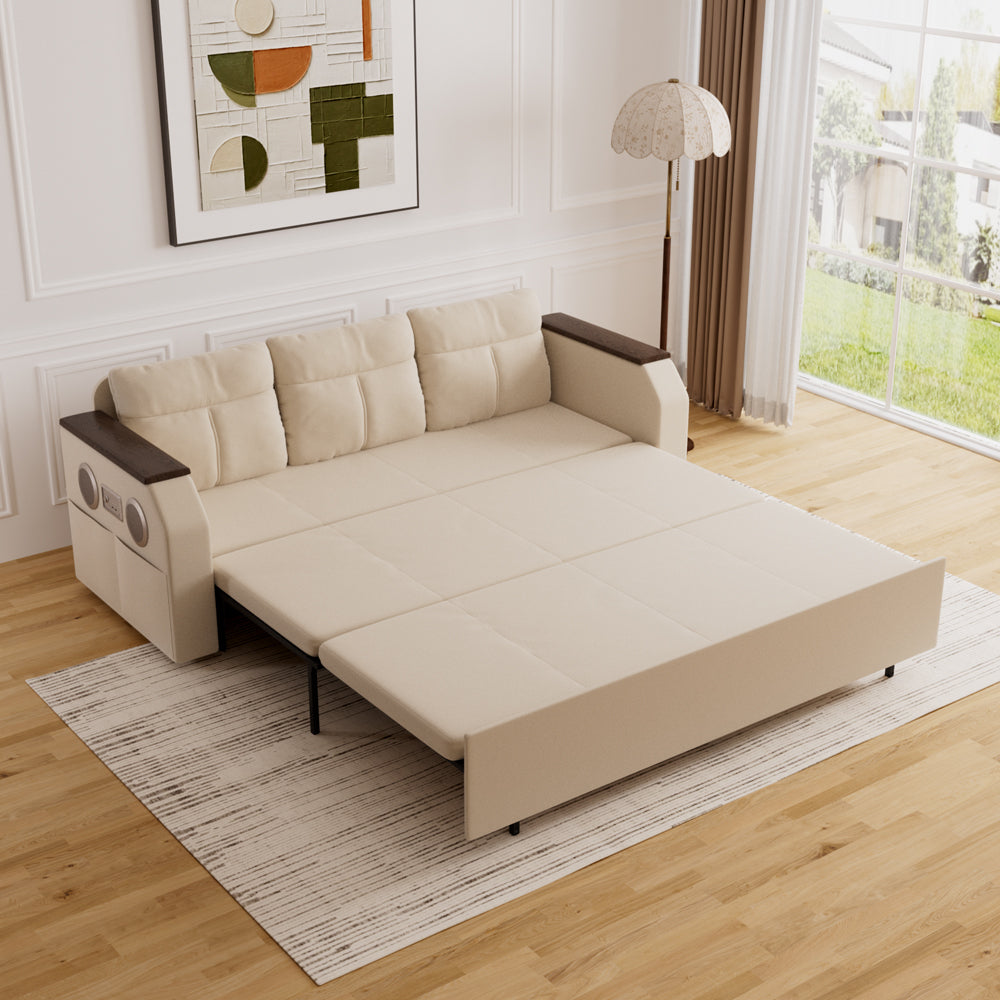 83'' Modern Convertible Sofa Bed with Storage Contemporary Upholstered Sleeper Sofa