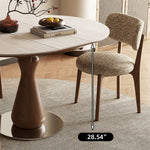 Load image into Gallery viewer, Modern Extendable Round Dining Table with Sintered Stone Top &amp; Sculptural Pedestal Base
