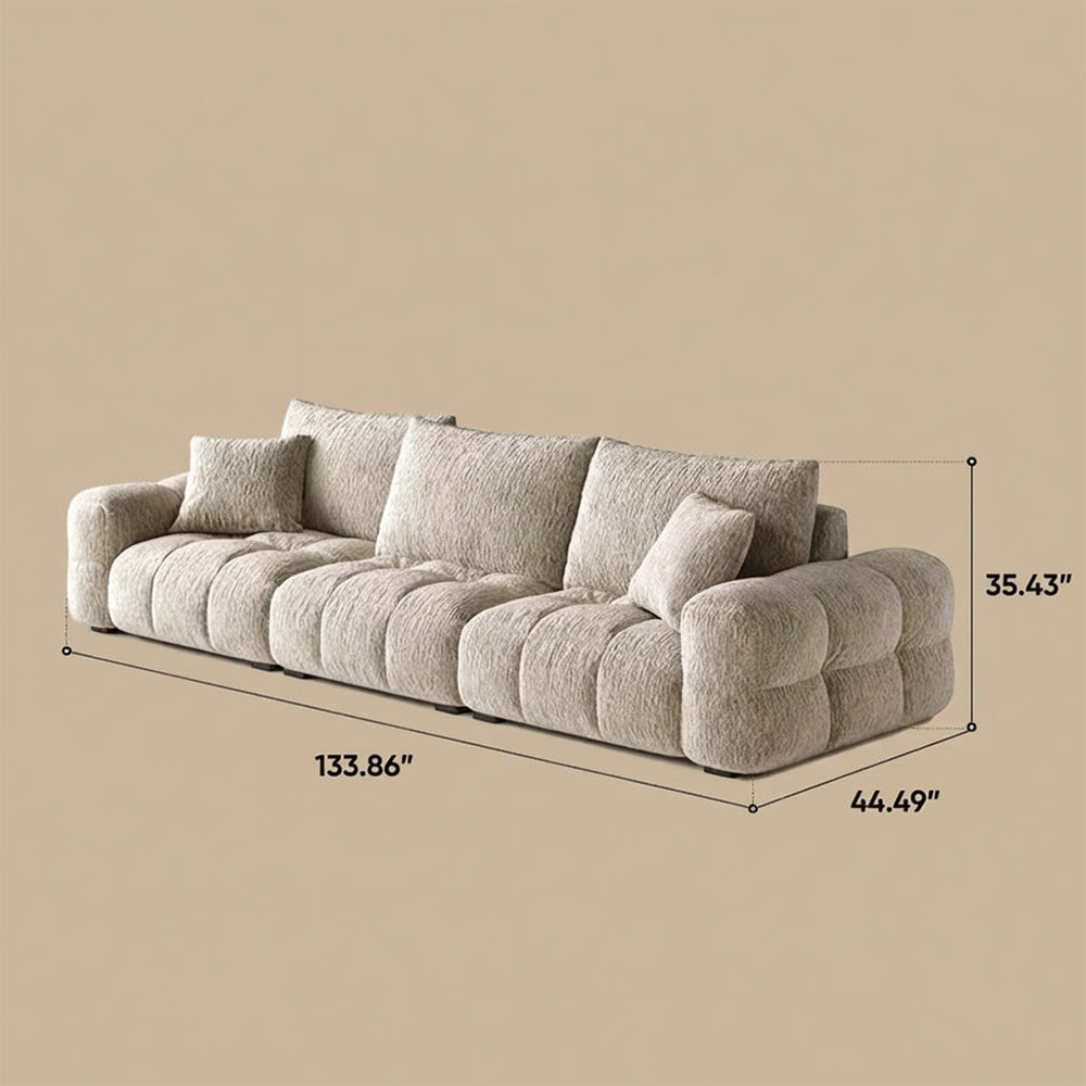 Modern Tufted Chenille Sofa with Deep Adjustable Seating