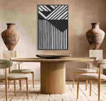 Load image into Gallery viewer, Handmade Textured Wall Art – Black &amp; White Geometric Relief Painting
