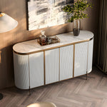 Load image into Gallery viewer, 58.5&quot; Elegant and Modern White and Gold Sideboard Cabinet with Ample Storage
