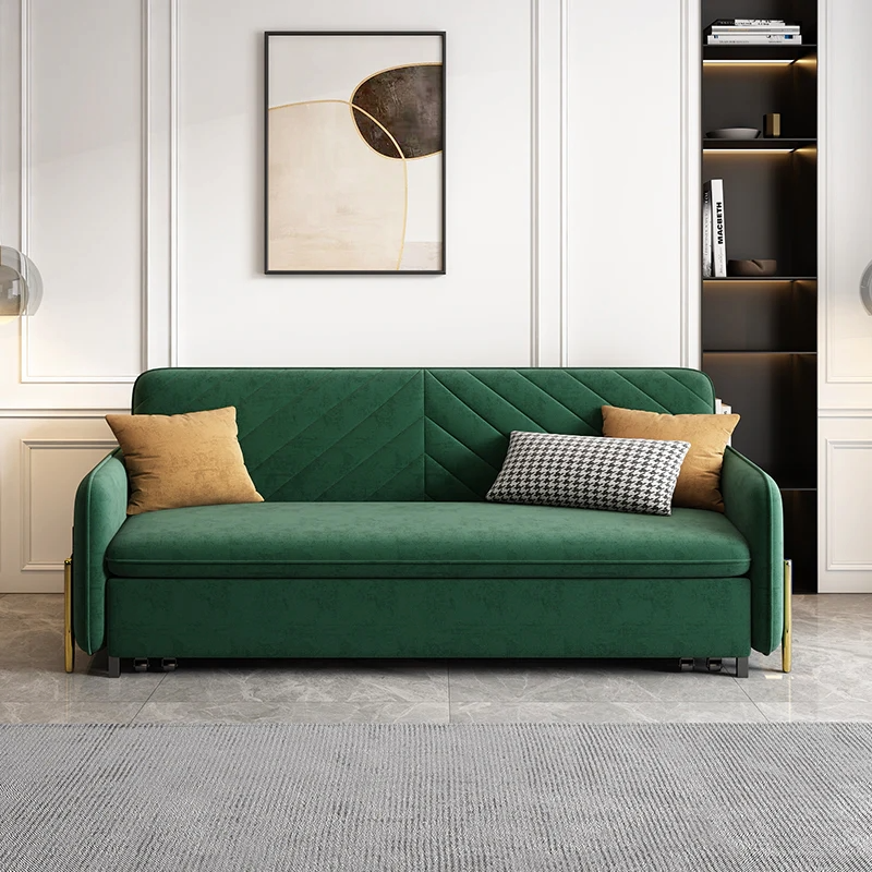 green velvet sofa bed and modern minimalist design