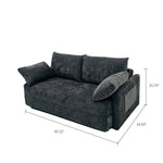 Load image into Gallery viewer, 65.52&quot; Compressed Sofa Convertible Sofa Bed Wrinkle-resistant Linen Lightweight Loveseat Wooden Armrest
